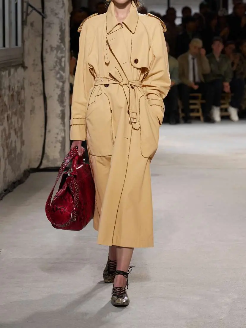Dries Van Noten Double-breasted Cotton Trench Coat | Thumbnail 4