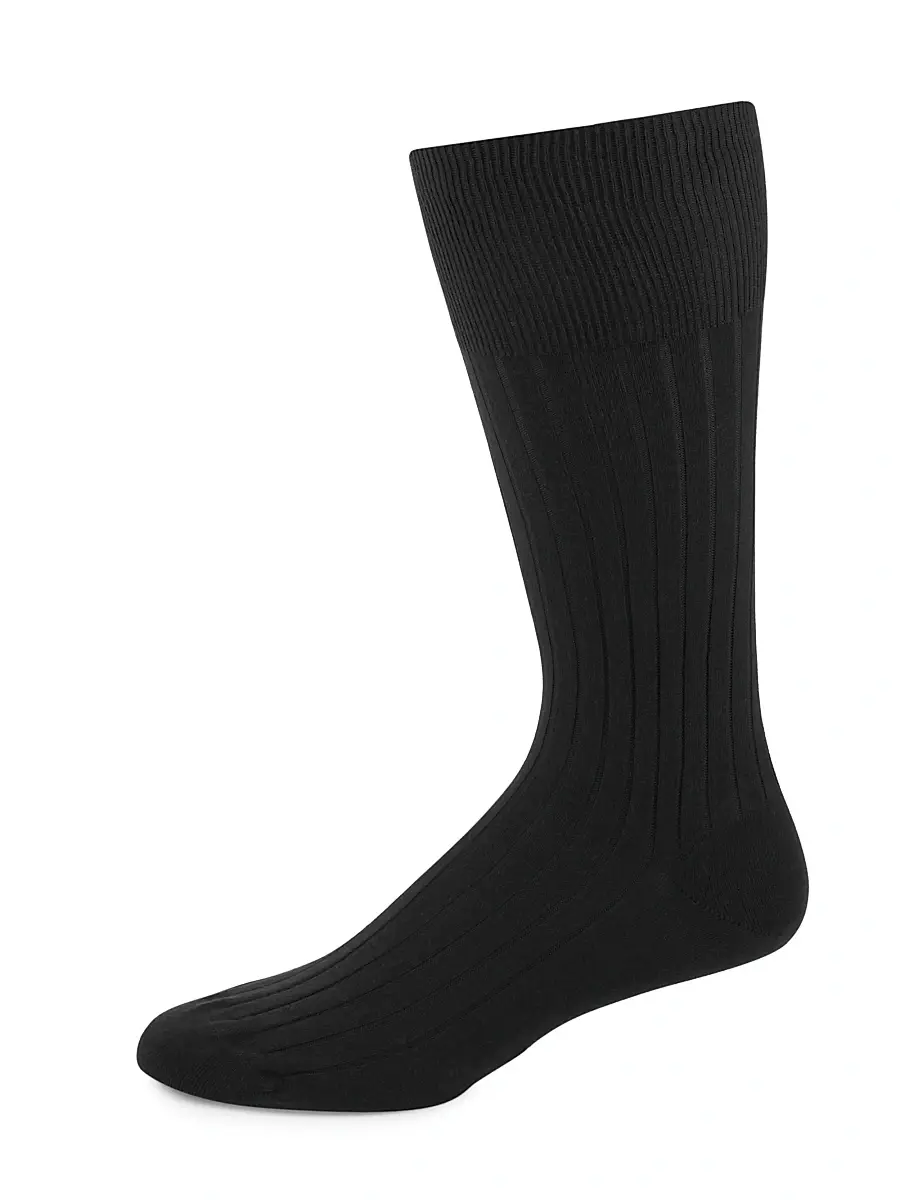 Marcoliani Men's Cotton Dress Socks - Black | Image 1 Marcoliani Men's Cotton Dress Socks - Black | Image 1