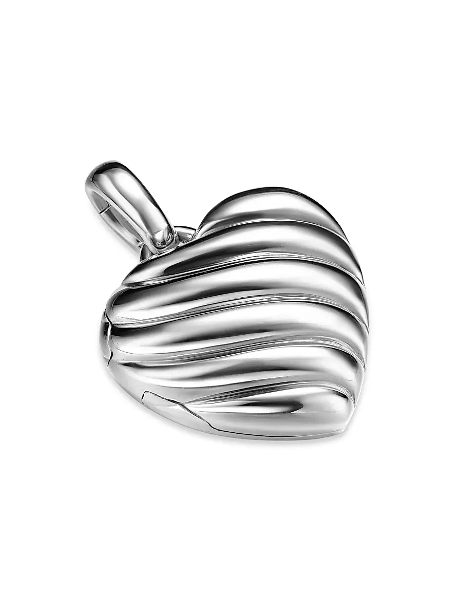 David Yurman Women's Sculpted Cable Heart Locket in Sterling Silver, 23MM - Silver | Thumbnail 2 David Yurman Women's Sculpted Cable Heart Locket in Sterling Silver, 23MM - Silver | Thumbnail 2