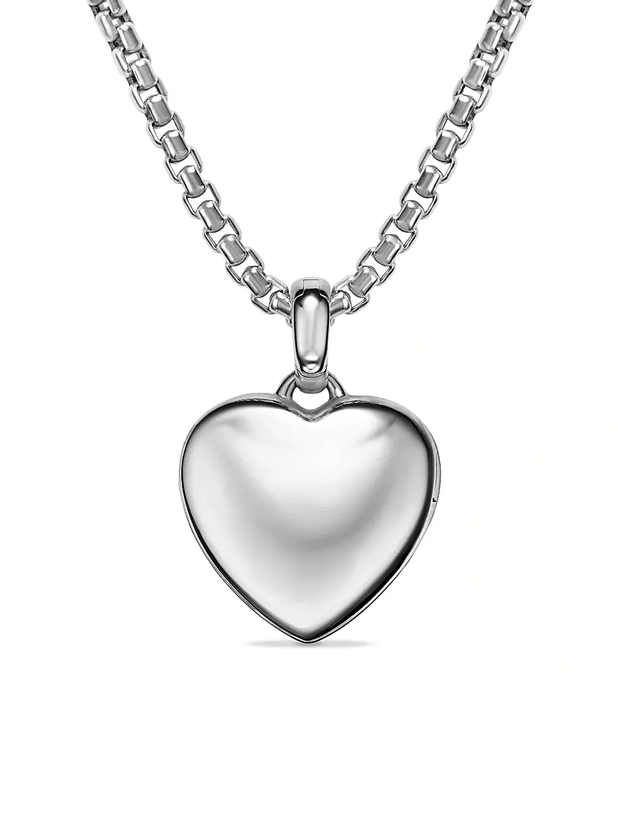 David Yurman Women's Sculpted Cable Heart Locket in Sterling Silver, 23MM - Silver | Thumbnail 3 David Yurman Women's Sculpted Cable Heart Locket in Sterling Silver, 23MM - Silver | Thumbnail 3
