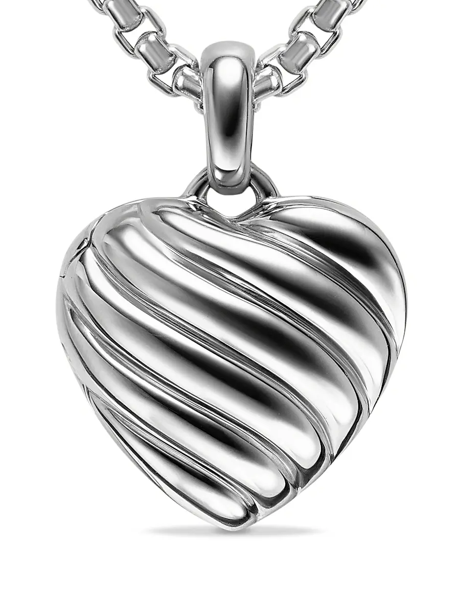 David Yurman Women's Sculpted Cable Heart Locket in Sterling Silver, 23MM - Silver | Thumbnail 4 David Yurman Women's Sculpted Cable Heart Locket in Sterling Silver, 23MM - Silver | Thumbnail 4