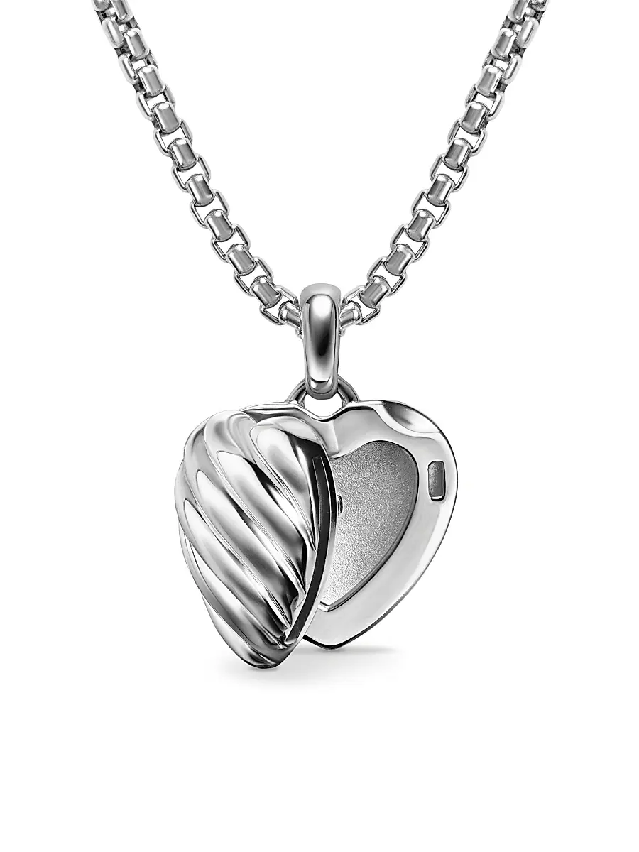 David Yurman Women's Sculpted Cable Heart Locket in Sterling Silver, 23MM - Silver | Thumbnail 5 David Yurman Women's Sculpted Cable Heart Locket in Sterling Silver, 23MM - Silver | Thumbnail 5