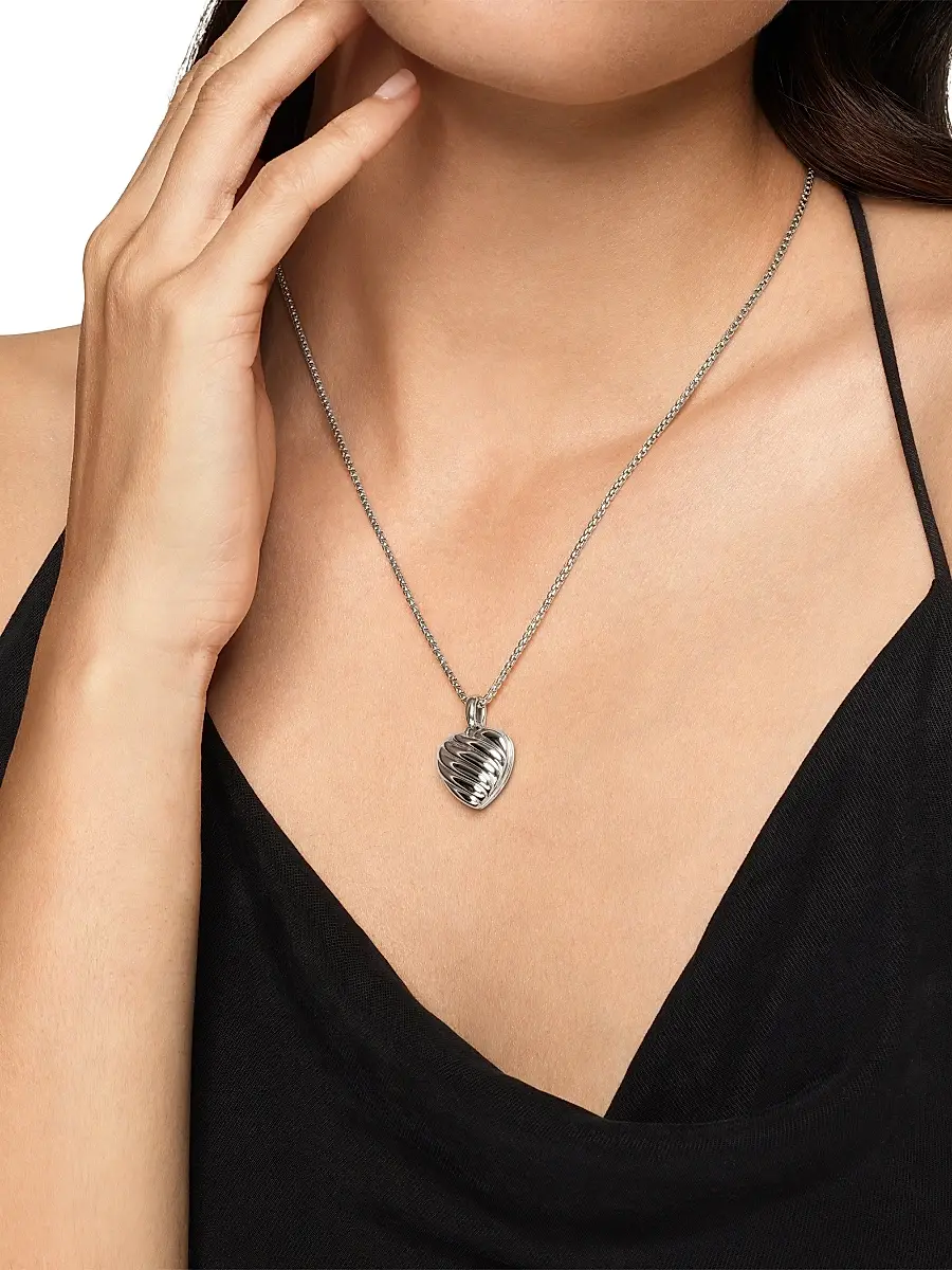 David Yurman Women's Sculpted Cable Heart Locket in Sterling Silver, 23MM - Silver | Thumbnail 6 David Yurman Women's Sculpted Cable Heart Locket in Sterling Silver, 23MM - Silver | Thumbnail 6