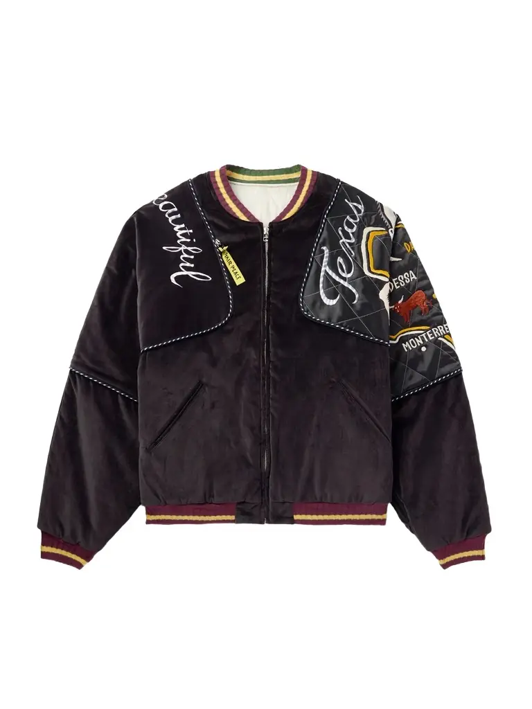KAPITAL Embroidered Quilted Shell-Trimmed Cotton-Velvet Bomber Jacket - Men | Image 1 KAPITAL Embroidered Quilted Shell-Trimmed Cotton-Velvet Bomber Jacket - Men | Image 1