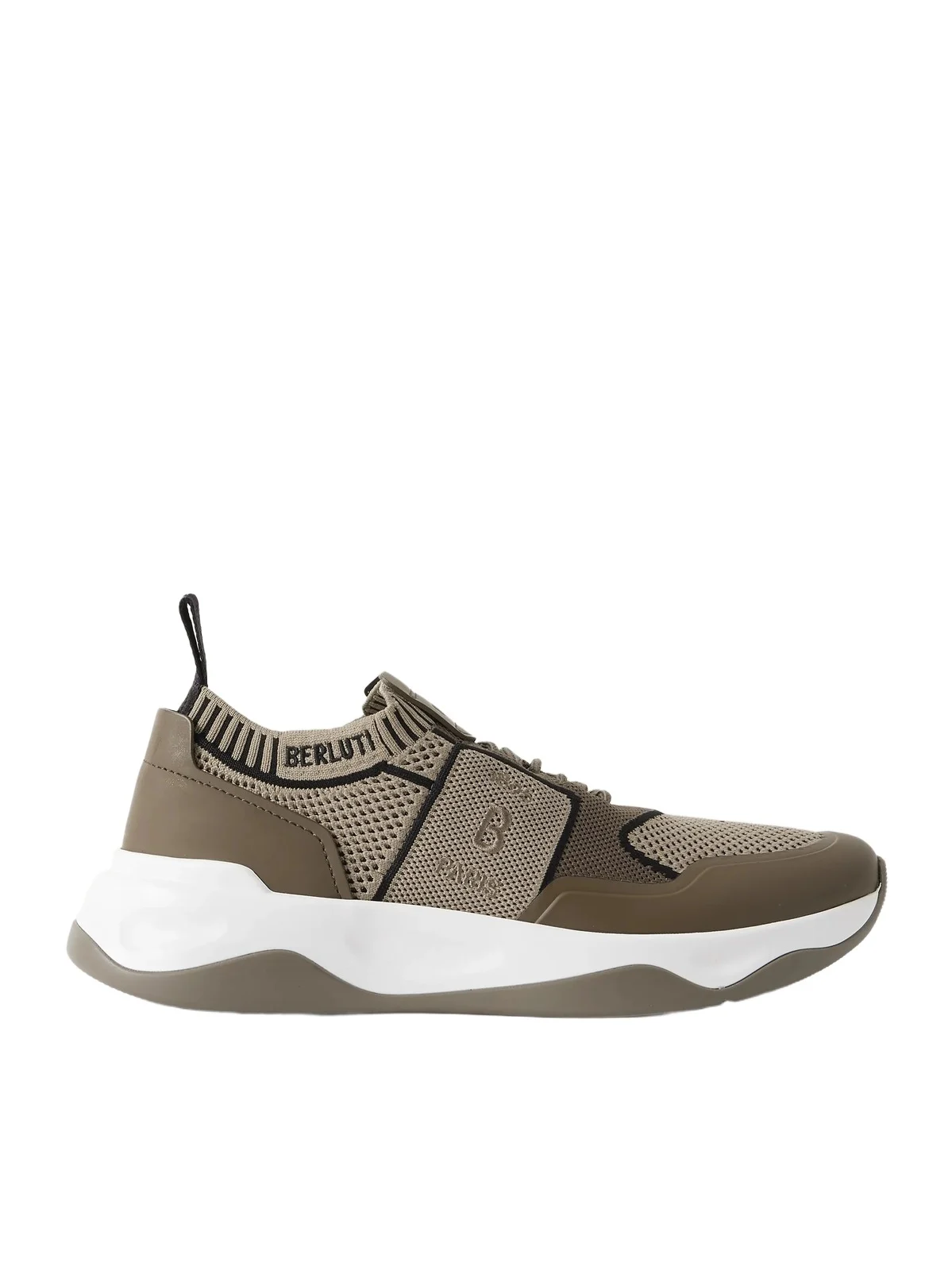 Berluti Shadow Rubber and Leather-Trimmed and Coated Stretch-Knit Sneakers - Men