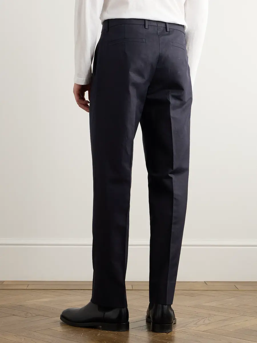 Zegna Tapered Pleated Cotton and Linen-Blend Twill Trousers - Men | Thumbnail 4 Zegna Tapered Pleated Cotton and Linen-Blend Twill Trousers - Men | Thumbnail 4