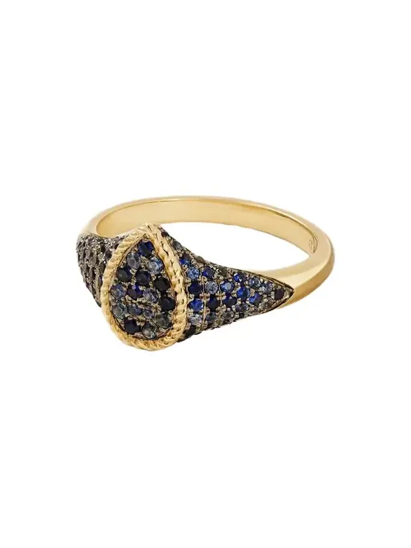 Baby Chevalière 9-karat Gold Sapphire Signet Ring