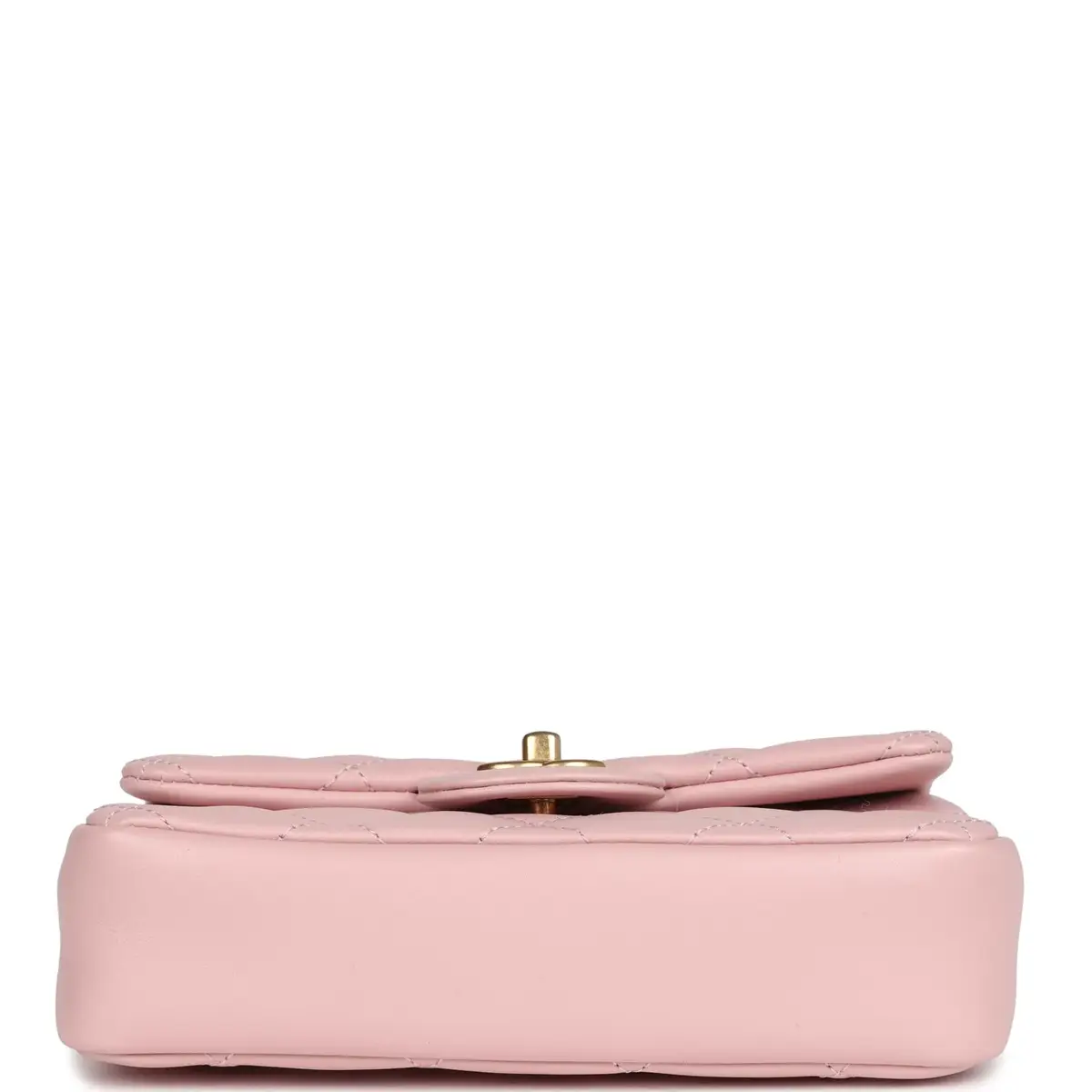 Chanel Pre-owned Chanel Mini Rectangular Flap Bag with Heart Chain Pink Lambskin Antique Gold Hardware | Thumbnail 6 Chanel Pre-owned Chanel Mini Rectangular Flap Bag with Heart Chain Pink Lambskin Antique Gold Hardware | Thumbnail 6