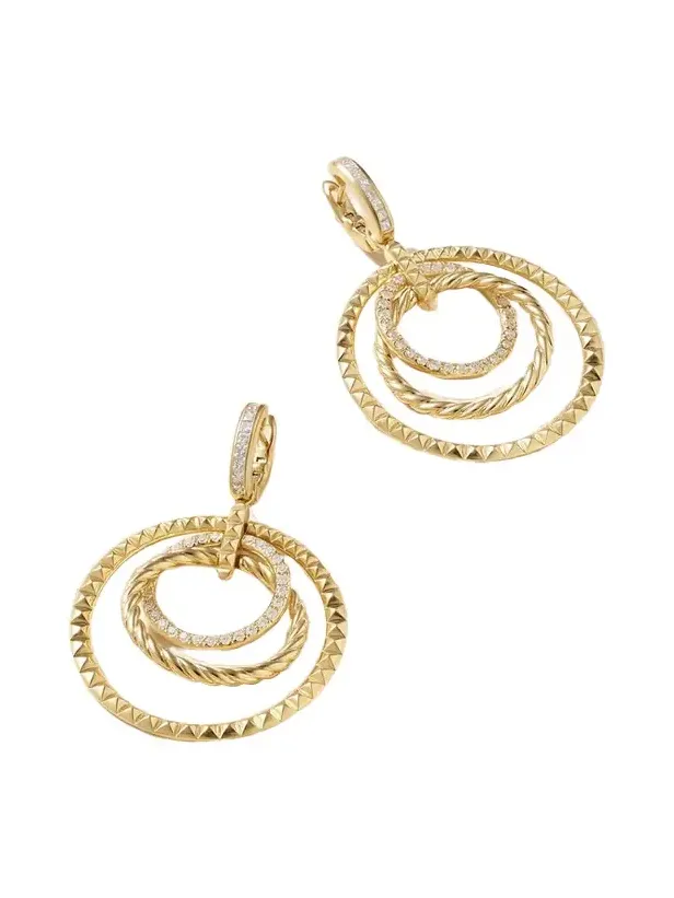 Crossover Trio 18-karat Gold Diamond Hoop Earrings Crossover Trio 18-karat Gold Diamond Hoop Earrings