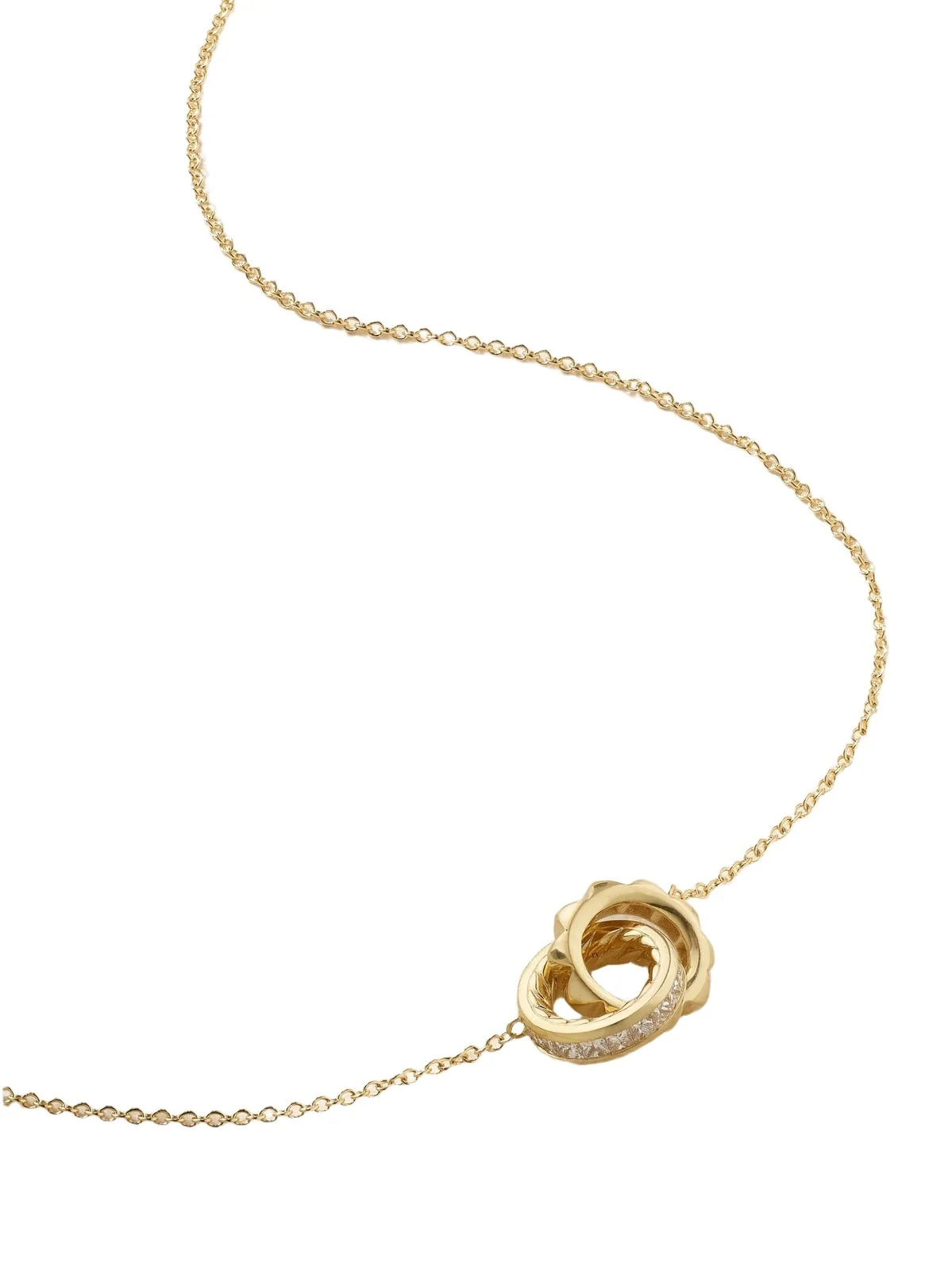 Crossover Trio 18-karat Gold Diamond Necklace Crossover Trio 18-karat Gold Diamond Necklace
