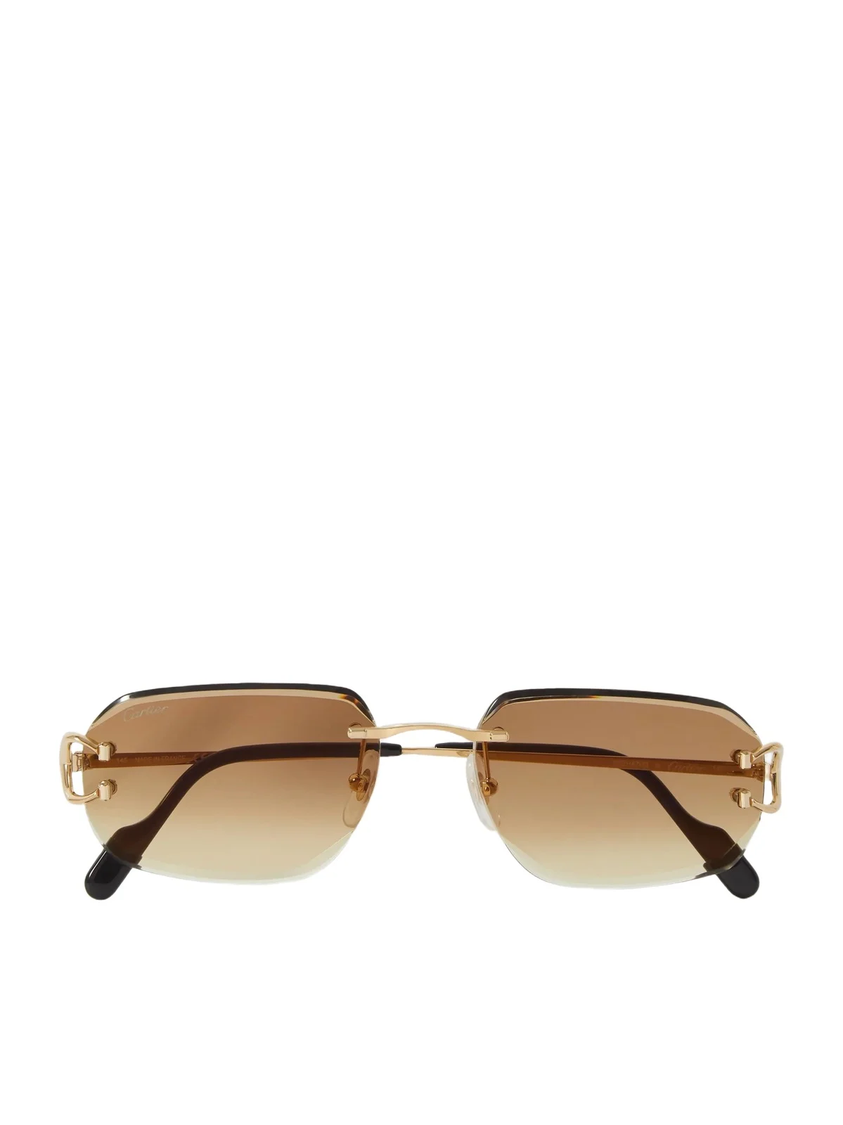 Cartier Eyewear Signature C Rimless Square-Frame Gold-Tone Metal Sunglasses - Men