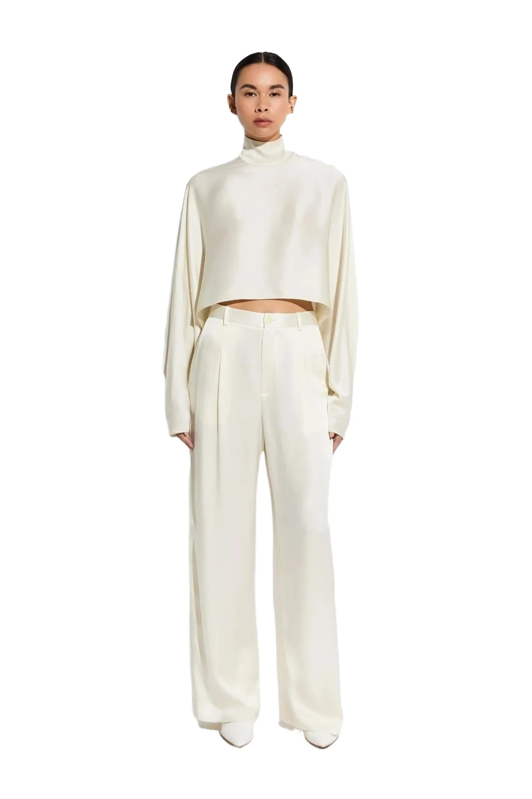 Satin Relaxed Pleated Pant Satin Relaxed Pleated Pant