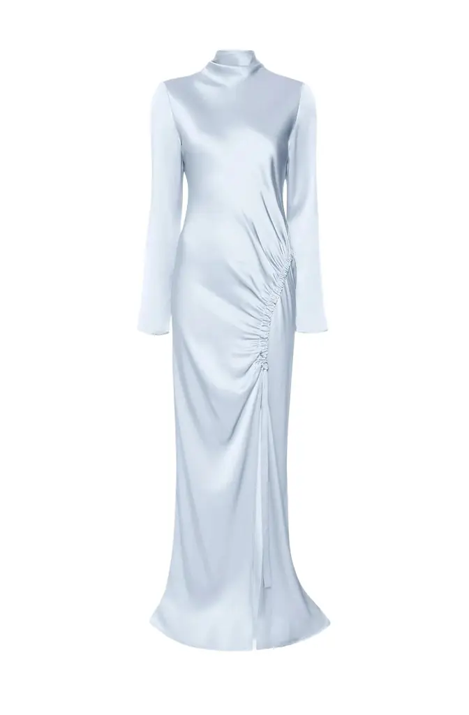 Lapointe Satin Tab Gown | Image 1 Lapointe Satin Tab Gown | Image 1