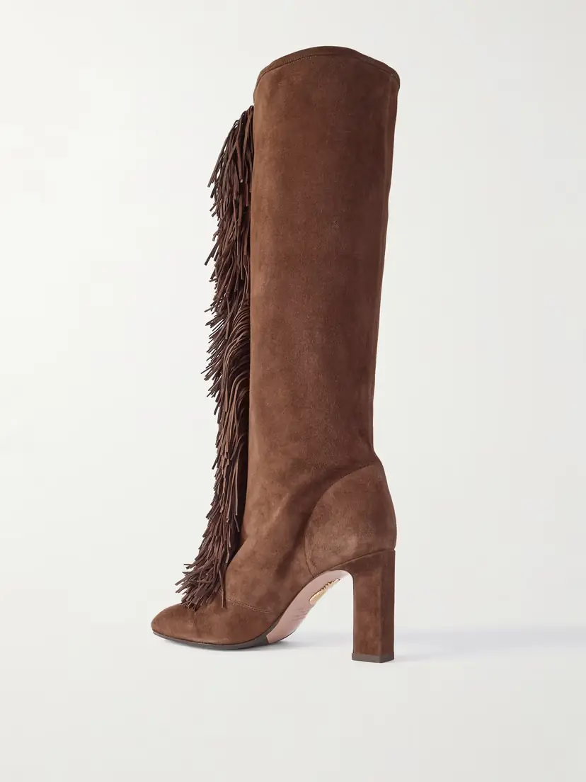 Aquazzura Gytane 85 Fringed Suede Boots | Thumbnail 3