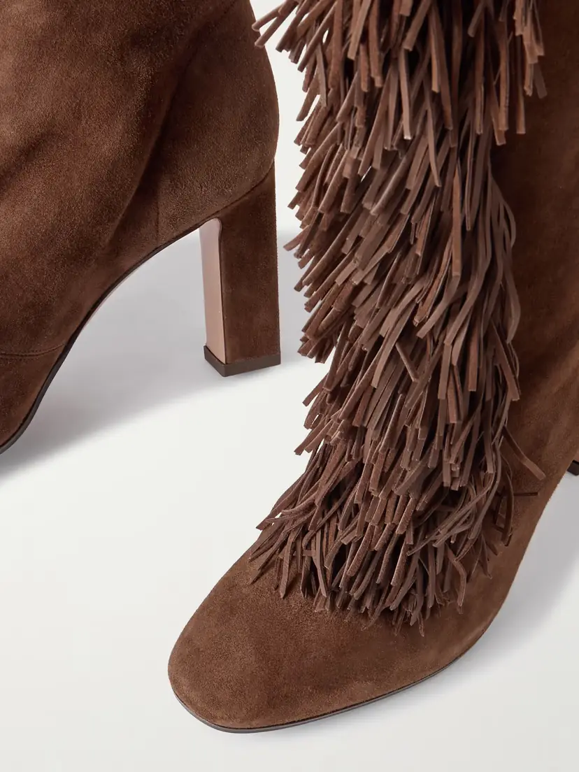 Aquazzura Gytane 85 Fringed Suede Boots | Thumbnail 4