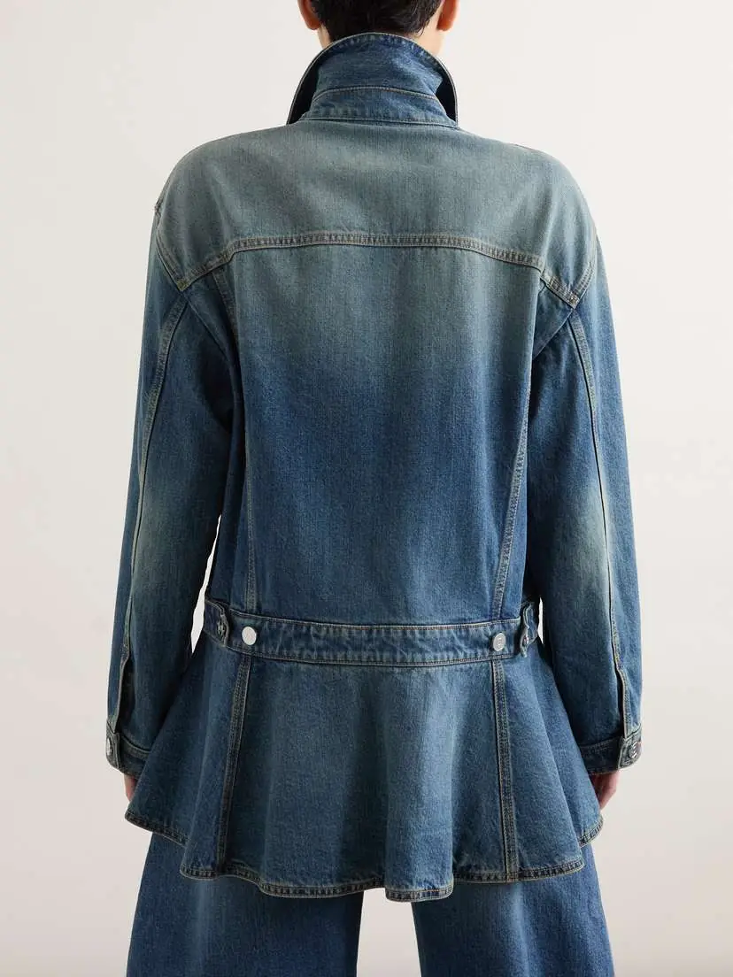 Alaïa Belted Denim Peplum Jacket | Thumbnail 3 Alaïa Belted Denim Peplum Jacket | Thumbnail 3