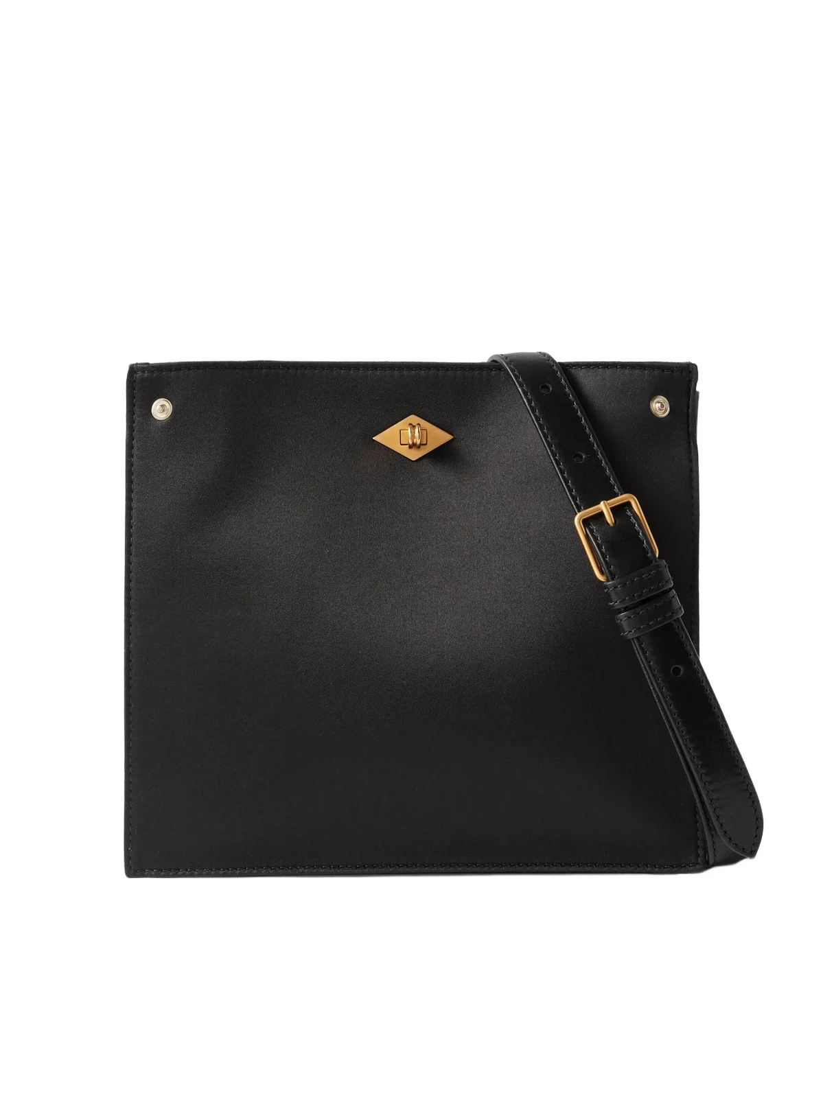 Stowaway Leather-trimmed Satin Shoulder Bag Stowaway Leather-trimmed Satin Shoulder Bag