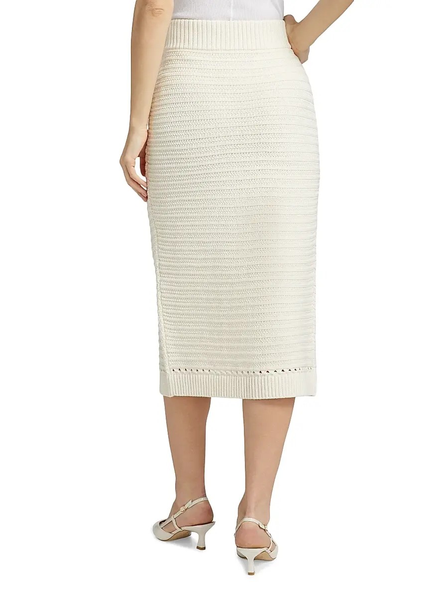 Toccin Women's Tani Cotton Knit Button-Front Midi-Skirt | Thumbnail 5 Toccin Women's Tani Cotton Knit Button-Front Midi-Skirt | Thumbnail 5