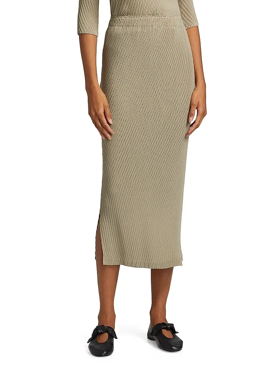 Issey Miyake Women's Rhombus Pleats Midi-Skirt - Ash Beige | Thumbnail 3
