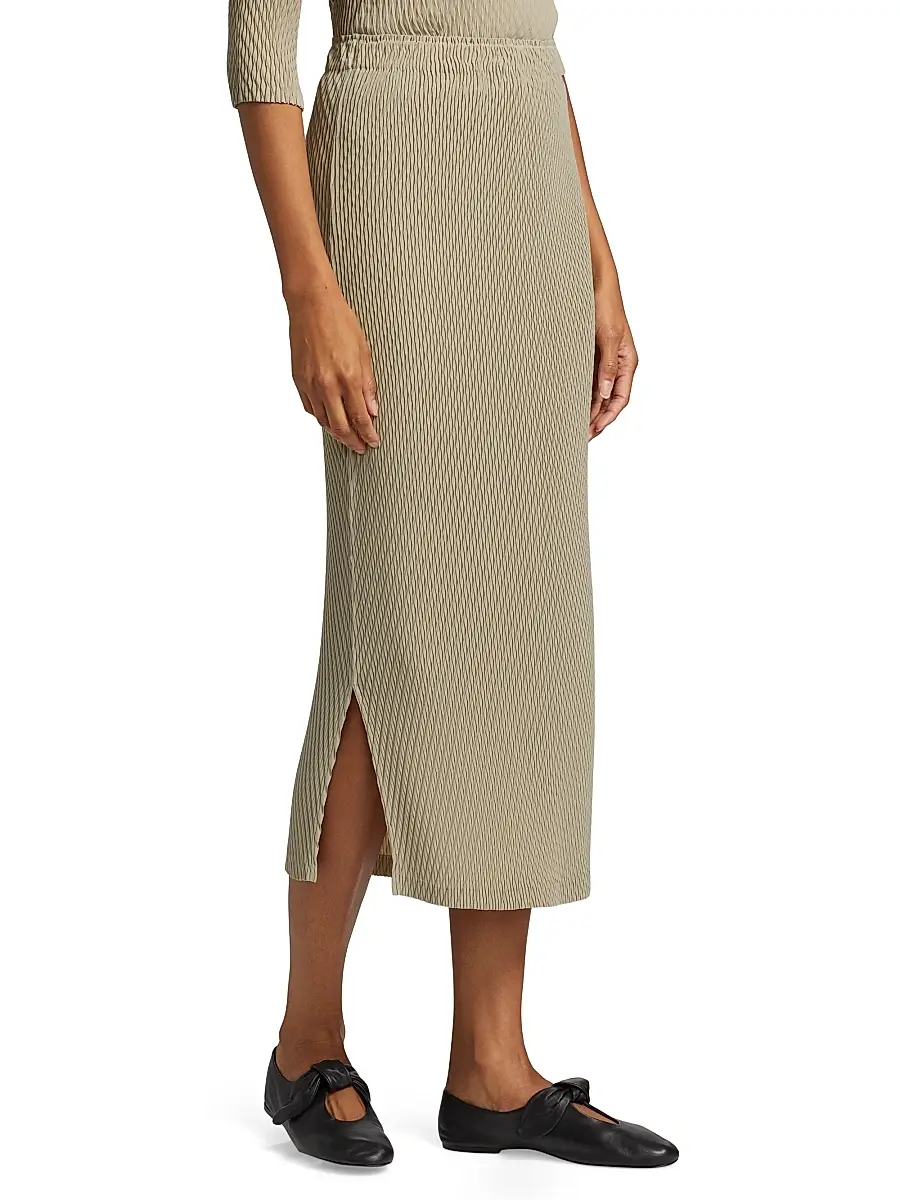 Issey Miyake Women's Rhombus Pleats Midi-Skirt - Ash Beige | Thumbnail 4