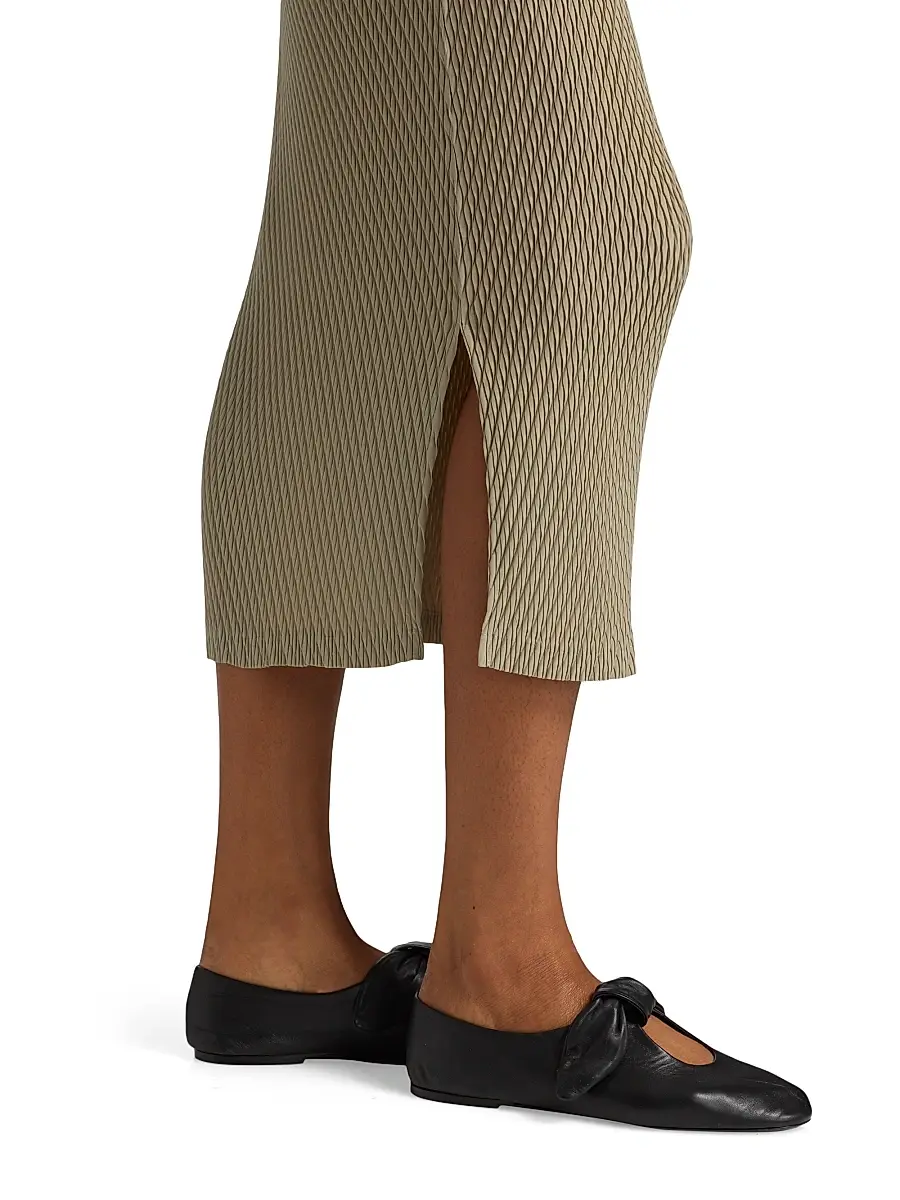 Issey Miyake Women's Rhombus Pleats Midi-Skirt - Ash Beige | Thumbnail 6