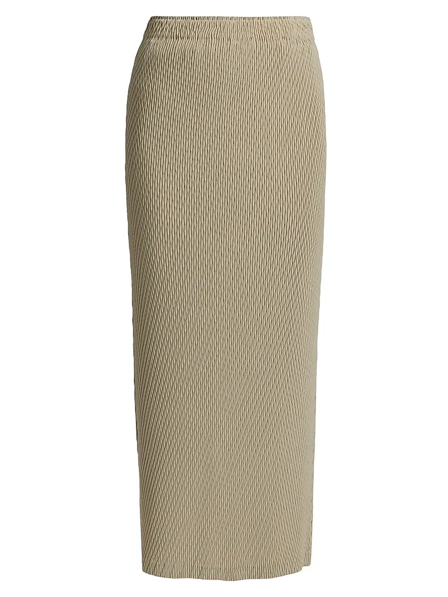 Women's Rhombus Pleats Midi-Skirt - Ash Beige Women's Rhombus Pleats Midi-Skirt - Ash Beige