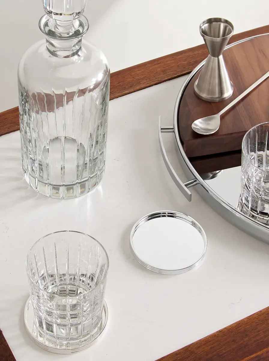 Christofle KT Set of Two Silver-Plated Glass Coasters - Men | Thumbnail 2 Christofle KT Set of Two Silver-Plated Glass Coasters - Men | Thumbnail 2