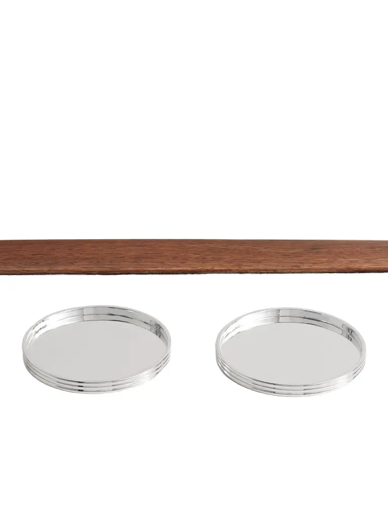 Christofle KT Set of Two Silver-Plated Glass Coasters - Men