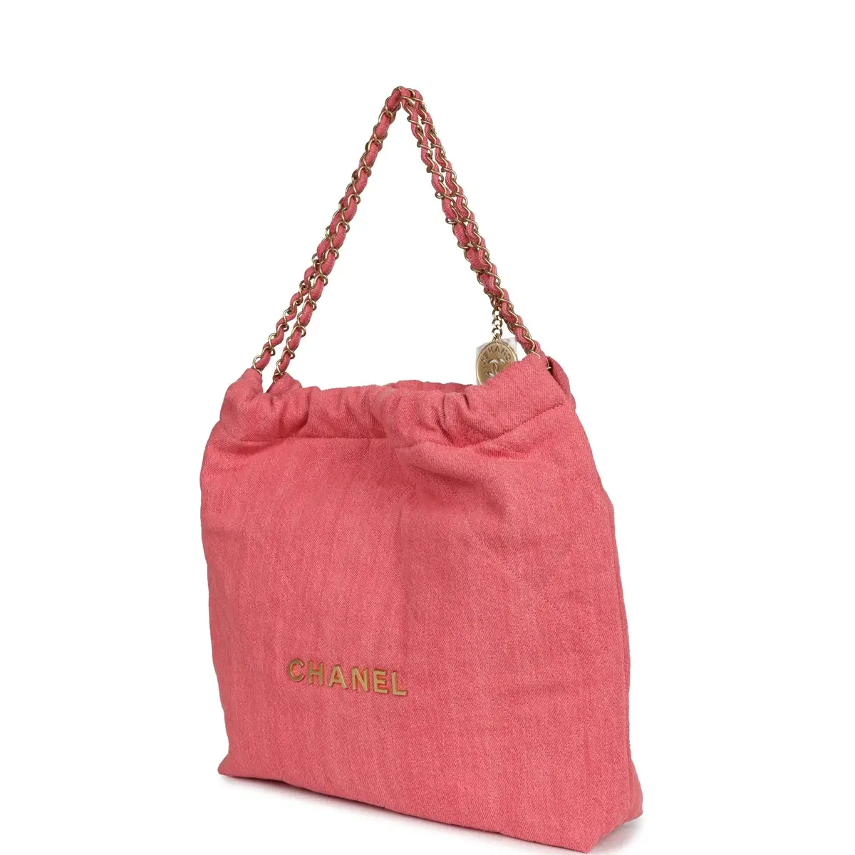 Chanel Chanel Small 22 Bag Light Red Washed Denim Gold Hardware | Thumbnail 5