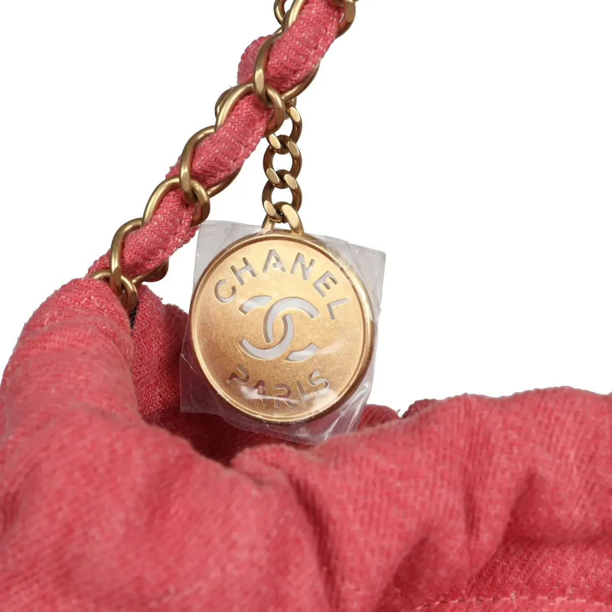 Chanel Chanel Small 22 Bag Light Red Washed Denim Gold Hardware | Thumbnail 6