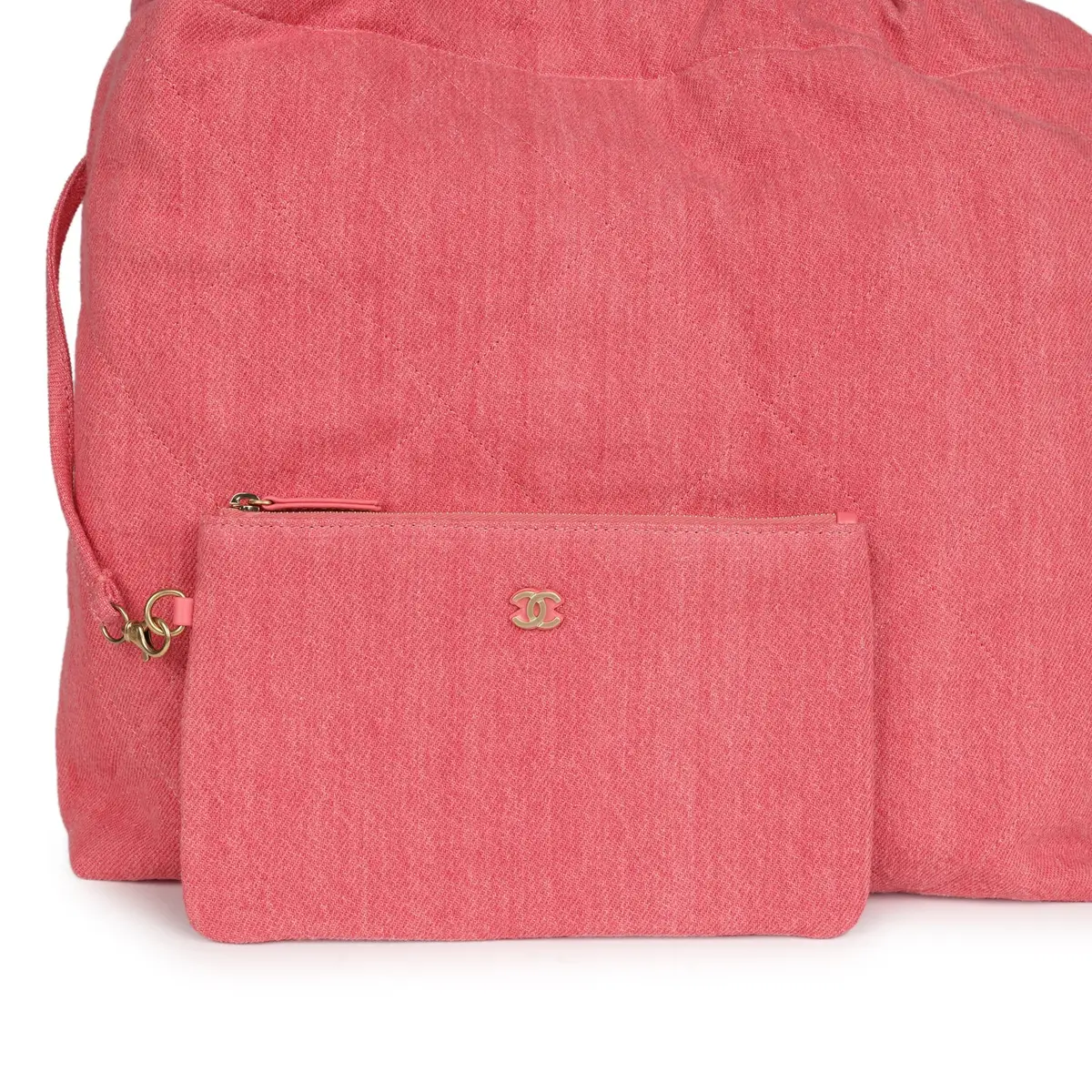 Chanel Chanel Small 22 Bag Light Red Washed Denim Gold Hardware | Thumbnail 8
