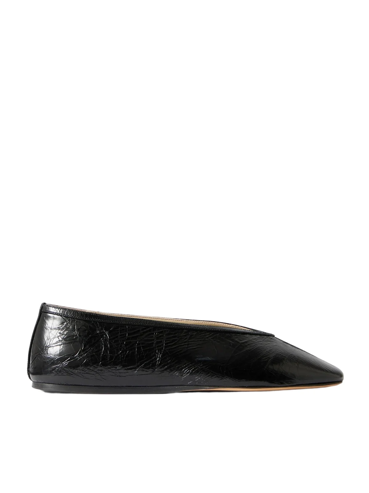 Luna Crinkled-leather Ballet Flats