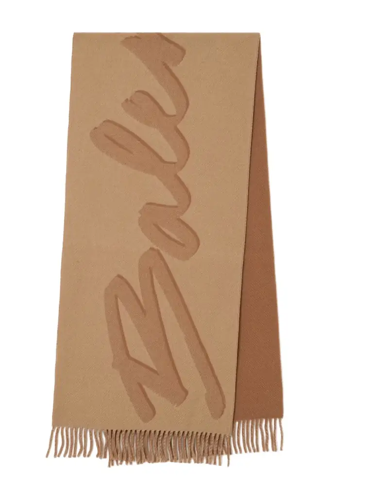 Balenciaga Fringed Printed Wool And Cashmere-blend Scarf | Image 1 Balenciaga Fringed Printed Wool And Cashmere-blend Scarf | Image 1