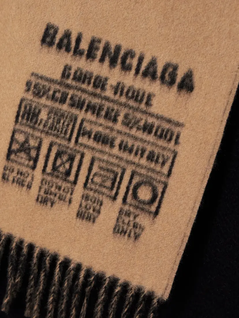 Balenciaga Fringed Two-tone Cashmere And Wool-blend Jacquard Scarf | Thumbnail 3
