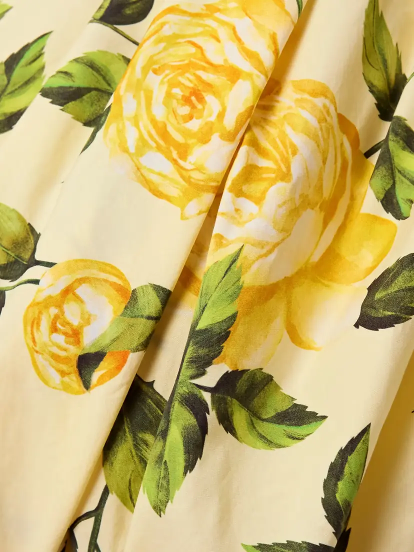 Oscar de la Renta Embellished Gathered Floral-print Cotton-blend Poplin Gown | Thumbnail 4 Oscar de la Renta Embellished Gathered Floral-print Cotton-blend Poplin Gown | Thumbnail 4