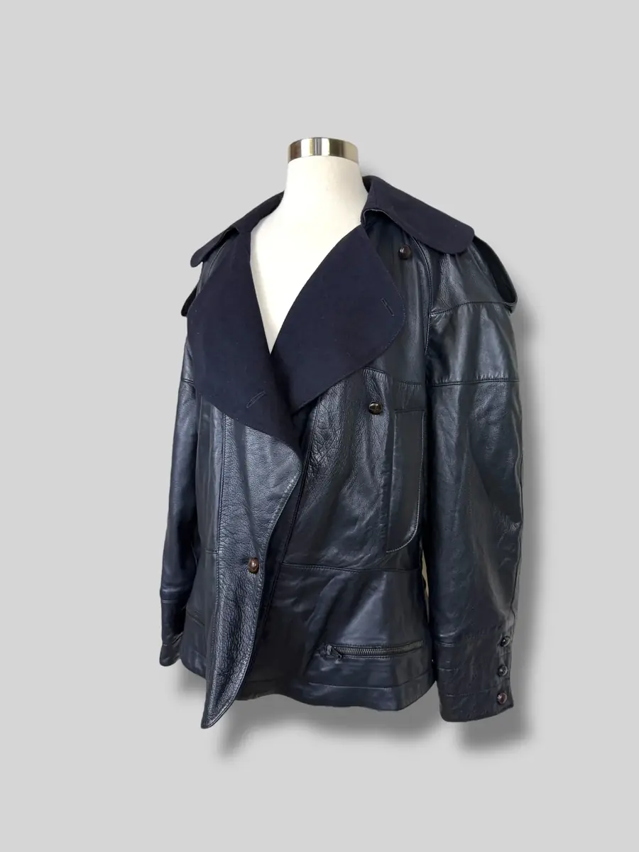 Jen Wonders Studio Navy Leather Jacket | Thumbnail 10