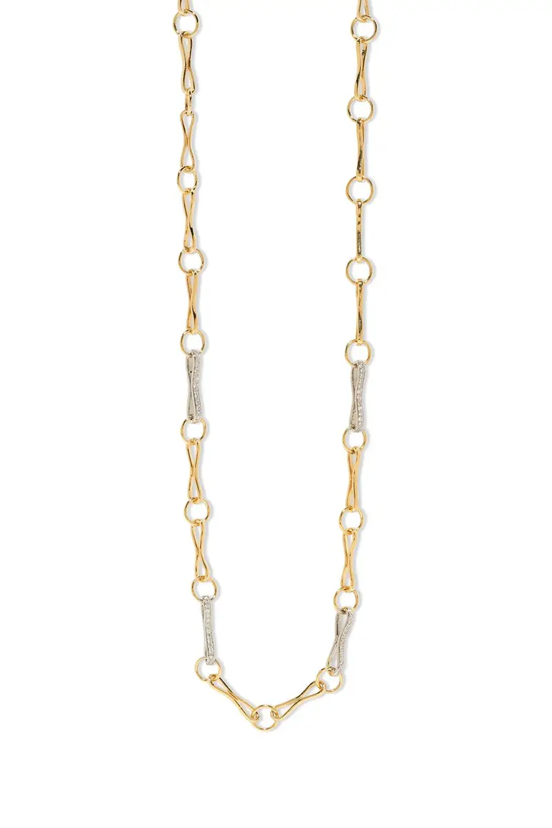 Azlee Large Pave Circle Link Chain 20"