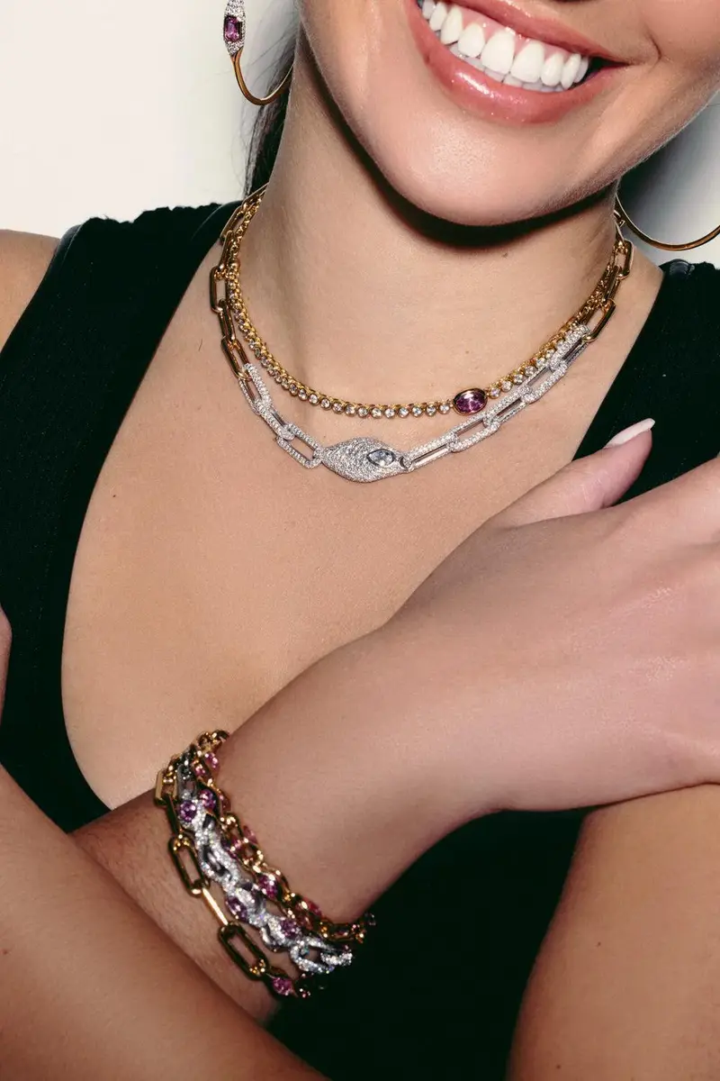 Uniform Object Pink Sapphire Diamond Heavy Bracelet | Thumbnail 5