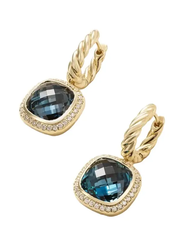Albion® 18-karat Gold, Topaz And Diamond Earrings - Blue Albion® 18-karat Gold, Topaz And Diamond Earrings - Blue