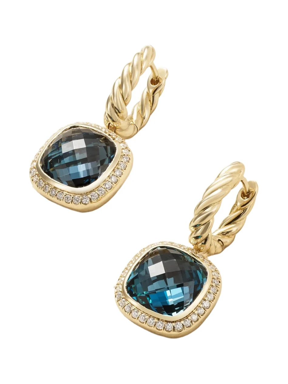 Albion® 18-karat Gold, Topaz And Diamond Earrings - Blue