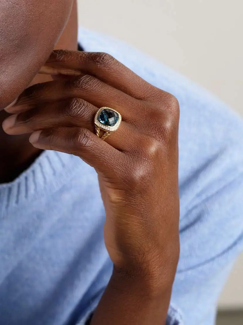 David Yurman Albion® 18-karat Gold, Topaz And Diamond Ring - Blue | Thumbnail 2 David Yurman Albion® 18-karat Gold, Topaz And Diamond Ring - Blue | Thumbnail 2