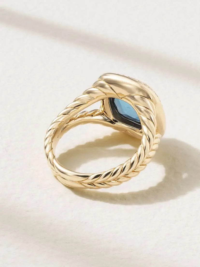 David Yurman Albion® 18-karat Gold, Topaz And Diamond Ring - Blue | Thumbnail 3 David Yurman Albion® 18-karat Gold, Topaz And Diamond Ring - Blue | Thumbnail 3
