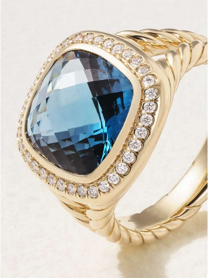 David Yurman Albion® 18-karat Gold, Topaz And Diamond Ring - Blue | Thumbnail 4 David Yurman Albion® 18-karat Gold, Topaz And Diamond Ring - Blue | Thumbnail 4