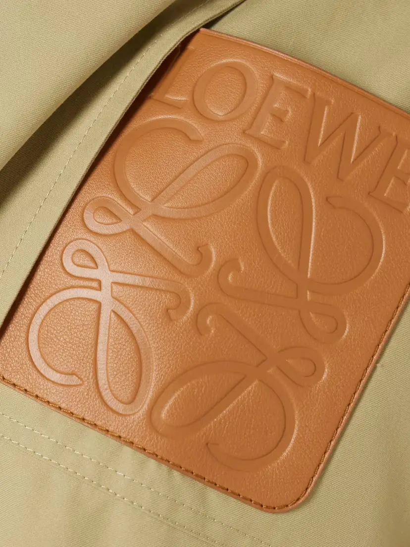 Loewe Anagram Hooded Cutout Leather And Poplin-trimmed Cotton-gabardine Jacket | Thumbnail 4 Loewe Anagram Hooded Cutout Leather And Poplin-trimmed Cotton-gabardine Jacket | Thumbnail 4