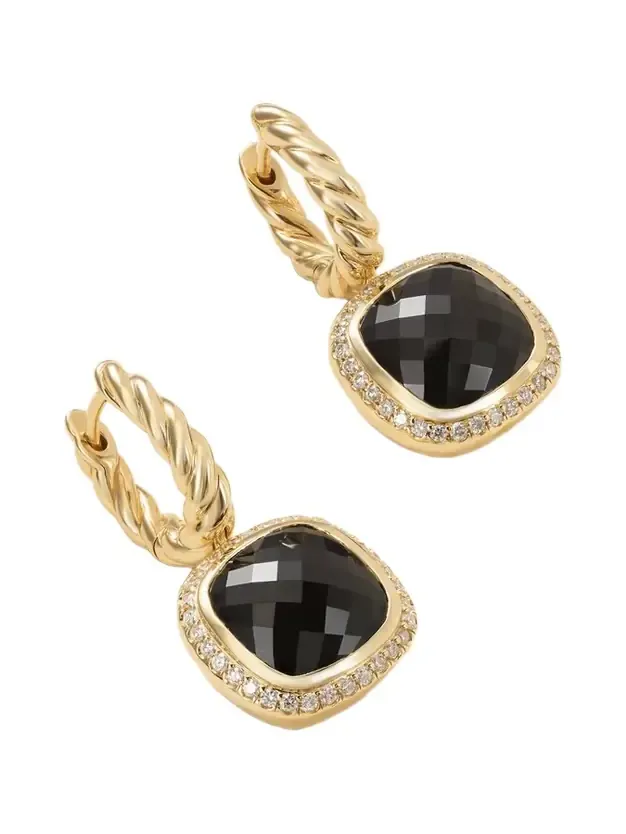 Albion® 18-karat Gold, Onyx And Diamond Earrings - Black