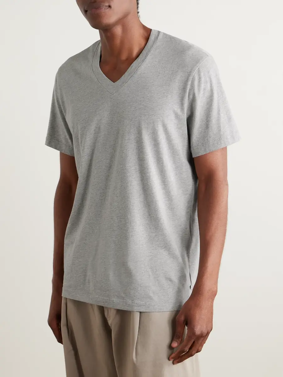 James Perse Mélange Combed Cotton-Jersey T-Shirt - Men | Thumbnail 3 James Perse Mélange Combed Cotton-Jersey T-Shirt - Men | Thumbnail 3