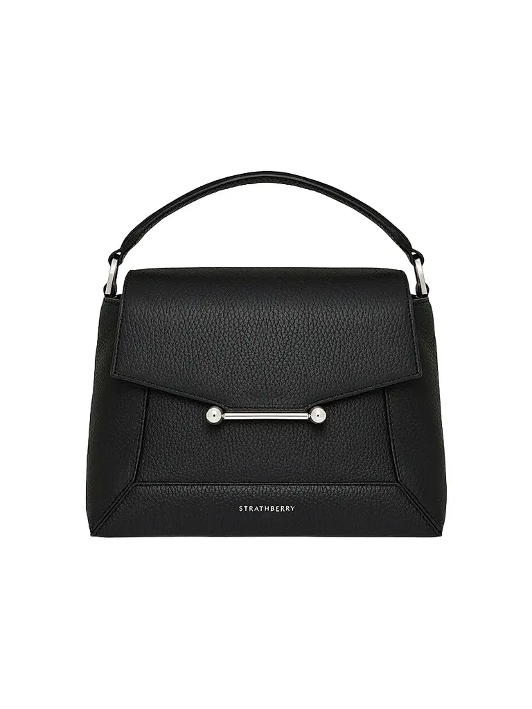 Strathberry Women's Mosaic Grain Leather Top Handle Bag - Black | Image 1 Strathberry Women's Mosaic Grain Leather Top Handle Bag - Black | Image 1