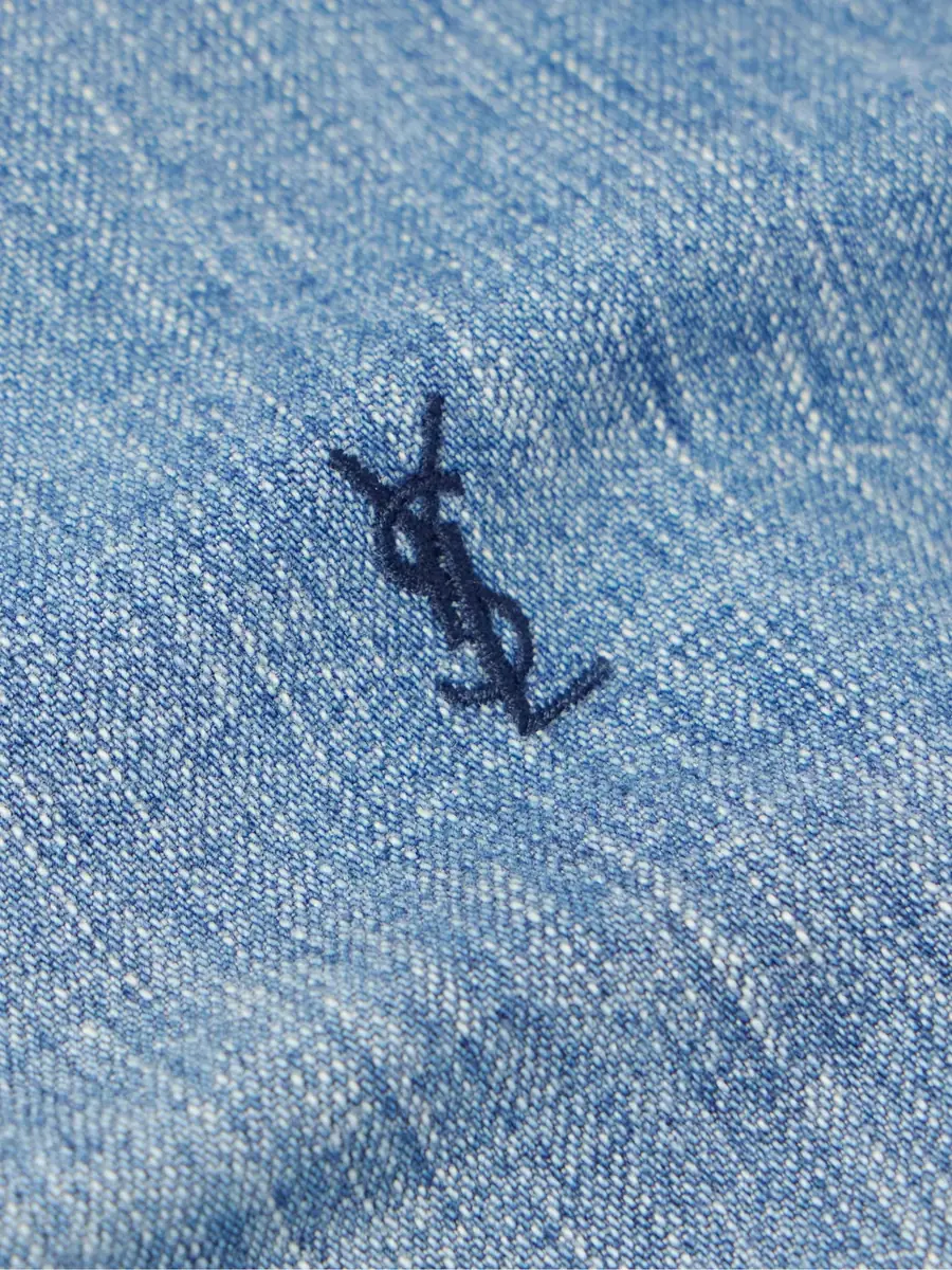 Saint Laurent Logo-Embroidered Denim Shirt - Men | Thumbnail 4 Saint Laurent Logo-Embroidered Denim Shirt - Men | Thumbnail 4