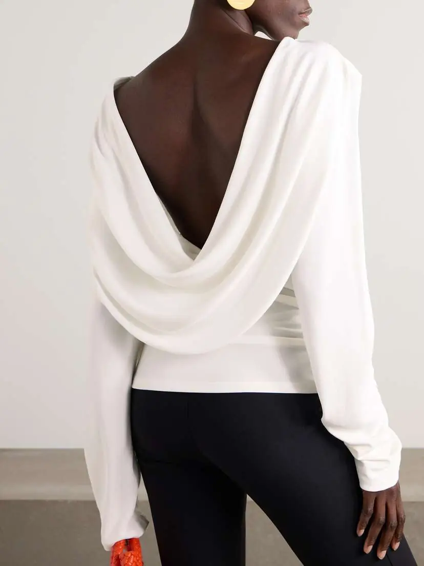 Jacquemus Croisière Open-back Draped Jersey Top | Thumbnail 3 Jacquemus Croisière Open-back Draped Jersey Top | Thumbnail 3