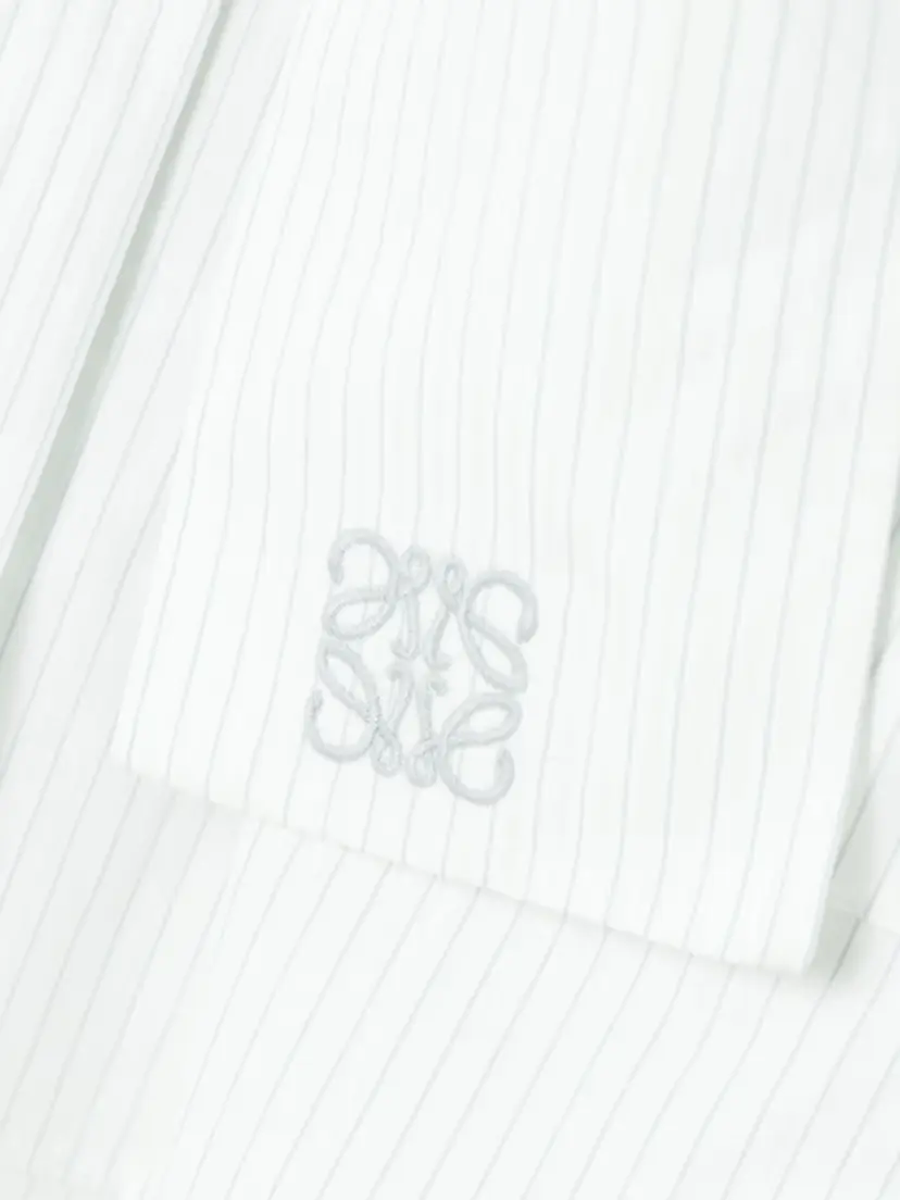 Loewe Belted Embroidered Pinstriped Cotton-poplin Shirt | Thumbnail 4 Loewe Belted Embroidered Pinstriped Cotton-poplin Shirt | Thumbnail 4
